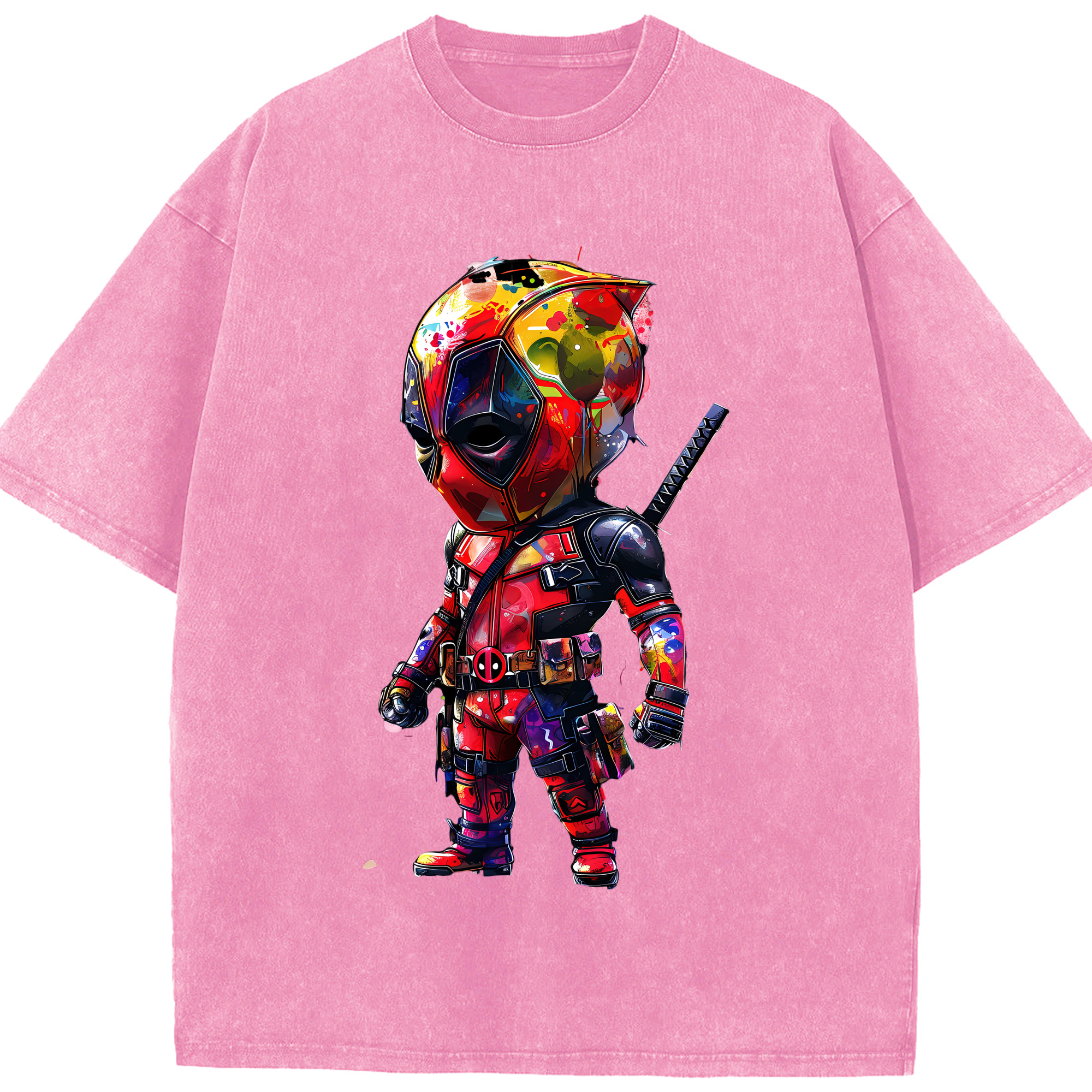 （画像用） Deadpool デッドプール 綿100% ヴィンテージ風 半袖Tシャツ（フロントプリント）